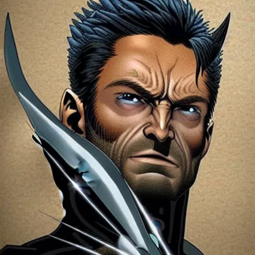 Image similar to x men wolverine doing late art