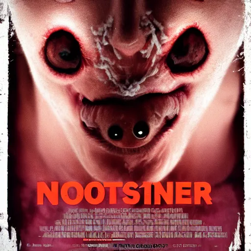 Prompt: a movie poster for the horror movie nostril snot angry monster invaders from pimple face.