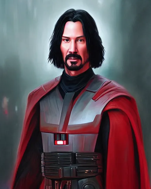 Image similar to 5 5 mm portrait photo of keanu reeves 2 as darth revan. magical atmosphere. art by artgerm and greg rutkowski. highly detailed 8 k. intricate. lifelike. soft light. nikon d 8 5 0.