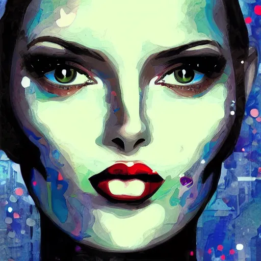 Image similar to woman portrait made out of paint, beautiful, cyborg, comic book art, time travel 🧭