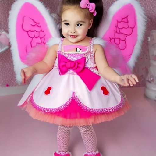 Prompt: cute angel hello kitty girl princess