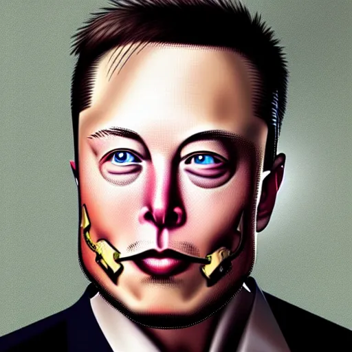 Prompt: elon musk in viking portrait tattooed face blue eyes side profile close up