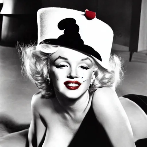 Image similar to marilyn monroe as cat in the hat
