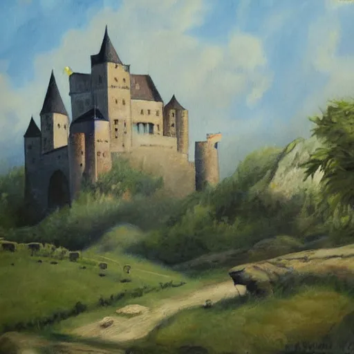 Prompt: painting of castle