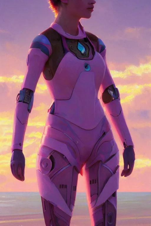 Prompt: nicholas braun robotic clothes in the beach purple sun, pink lighting ultra realistic photorealistic highly detailed high quality, a stunningly, digital painting, artstation, concept art, smooth, sharp focus, illustration, art by artgerm and greg rutkowski and alphonse mucha 8 k