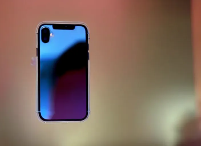Image similar to product still of the new iphone 2 0 with a!!!!! folding transparent holographic display!!!!! in 2 0 2 9, 4 k, 8 5 mm f 1. 8