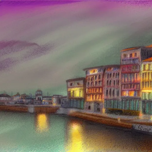 Image similar to city of oporto, concept art, pastel soft colors, in the style of robert hickox, oscar galvan