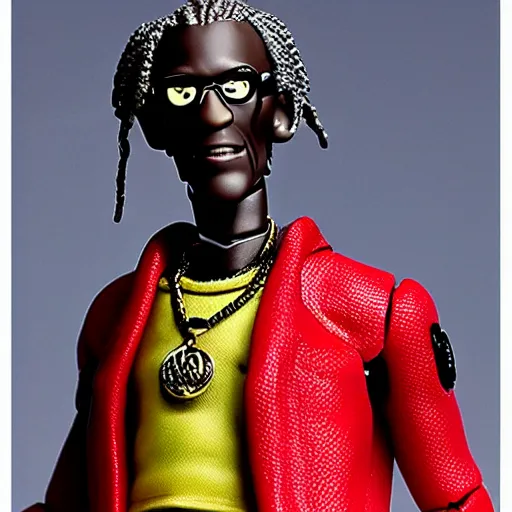 Prompt: a figma action figure of young thug