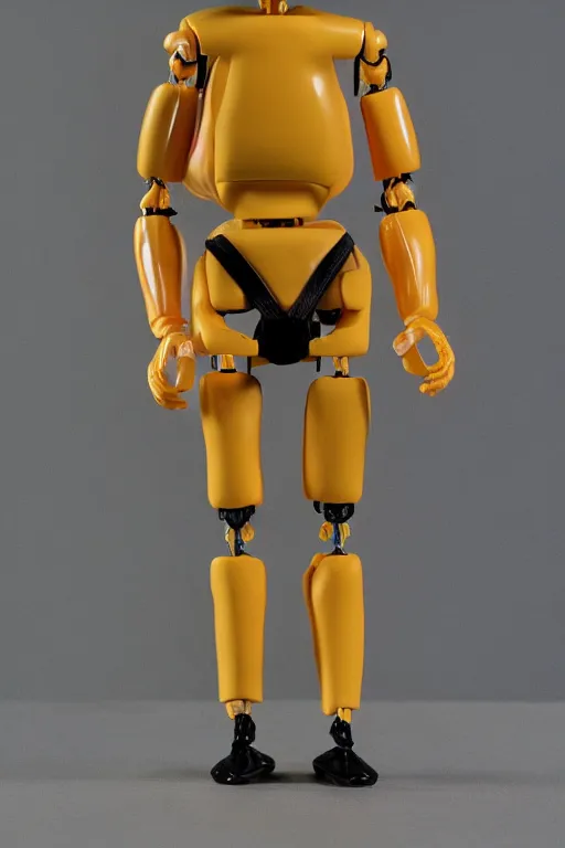 Image similar to 8 k high definition, 1 9 8 0, crash test dummy, fixed eyes, kenner style action figure, full body, highly detailed, science fiction, photorealistic