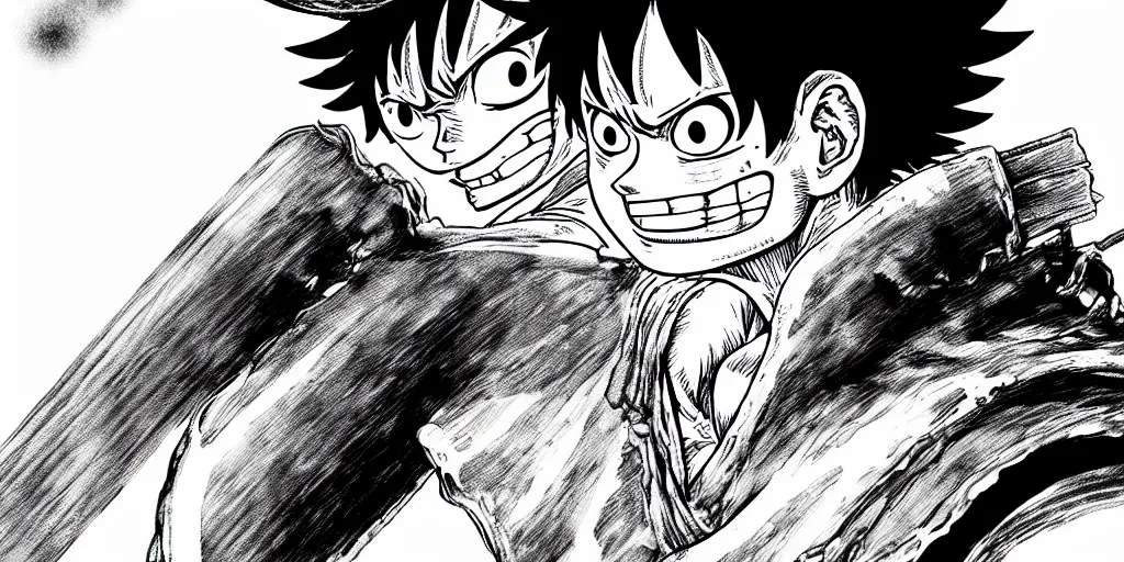 gear 5 luffy fighting blackbeard, manga 4k, Stable Diffusion