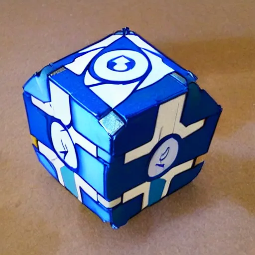 Image similar to portal companion cube