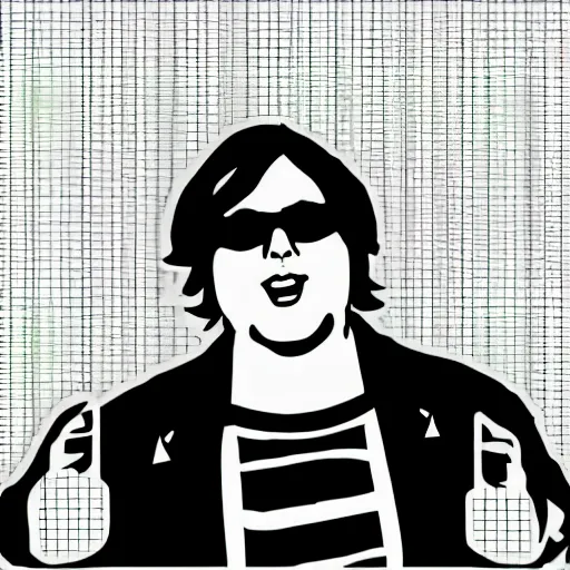 Image similar to andy milonakis & clark duke hybrid, vector, svg sticker art