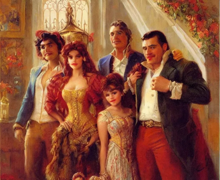 Prompt: Gaston Bussiere portrait of characters from Encanto, Disney family movie, musical