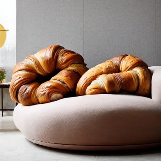 Image similar to sofa in the shape of croissant