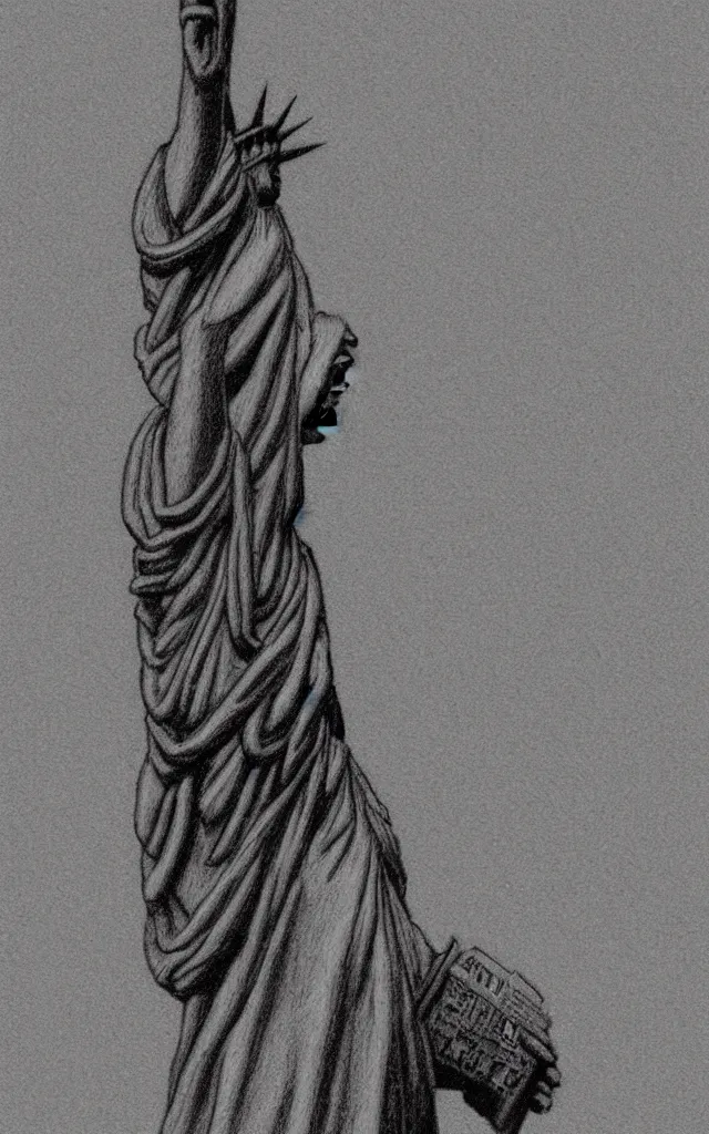 Image similar to horses statue of liberty blueprints drawn by davinci