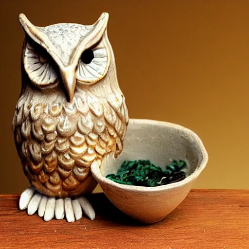 Image similar to owl smoking a bowl, photo