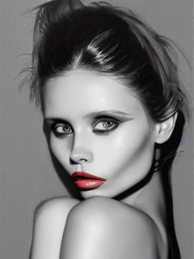 Prompt: portrait of abbey lee by luis falero