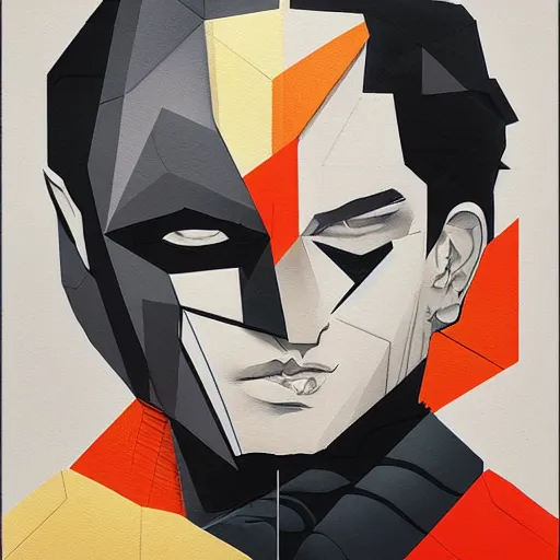 Prompt: Batman profile picture by Sachin Teng, asymmetrical, Organic Painting , Matte Painting, geometric shapes, hard edges, graffiti, street art:2 by Sachin Teng:4