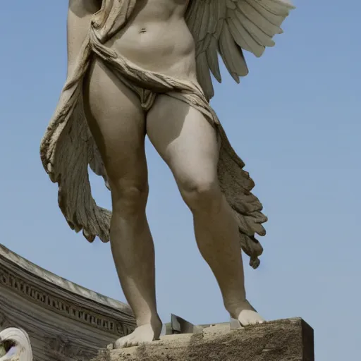 Prompt: Winged Victory of Samothrace statue with arms and a head, 8k resolution, highly detailed