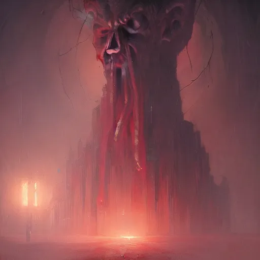 Prompt: nyarlathotep, dramatic lighting, chiaroscuro, high detail, painted by greg rutkowski, painted by igor kieryluk, painted by bobby chiu, trending on artstation