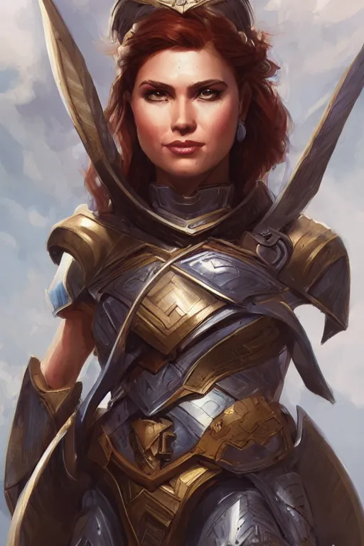 Image similar to amazon valkyrie athena, d & d, fantasy, portrait, highly detailed, headshot, digital painting, trending on artstation, concept art, sharp focus, illustration, art by artgerm and greg rutkowski and magali villeneuve