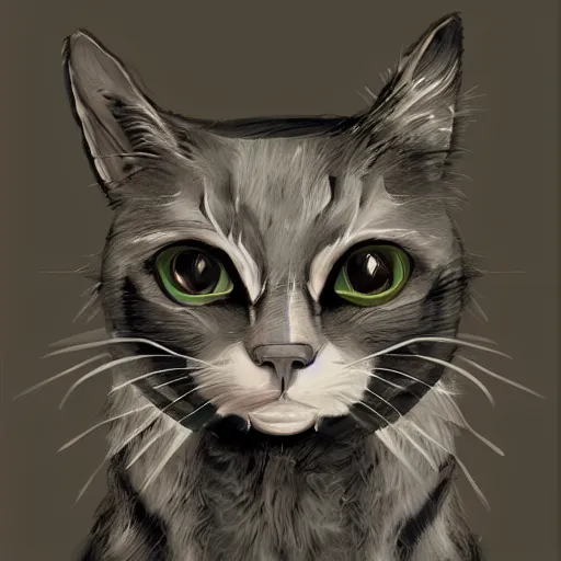 Prompt: Lunatic cat, concept art, arcane style, portrait