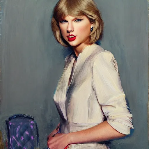 Prompt: taylor swift as joe biden by lya repin by simon stalenberg, photorealistic, expressionism,