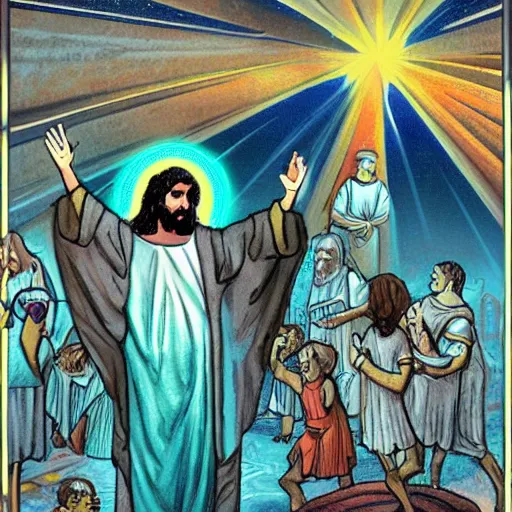 Image similar to jesus in the year 3 0 0 0 c. e.
