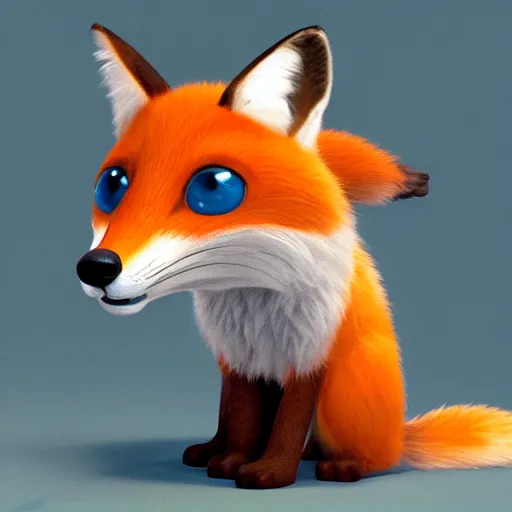 Prompt: cute fox by pixar