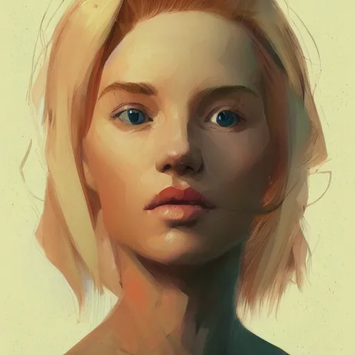 Image similar to Beautiful girl with blond hair profile picture by Greg Rutkowski, asymmetrical, Organic Painting , Matte Painting, geometric shapes, hard edges, street art, trending on the artstation:2 by Sachin Teng:4