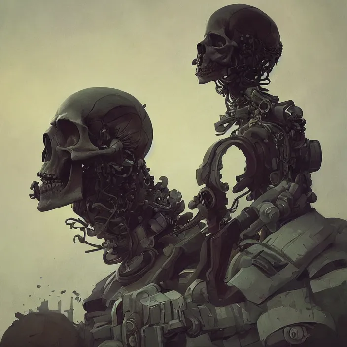 Prompt: a beautiful painting of a atompunk skull by sergey kolesov and vania zouravliov and pascal blanche and rhads. in style of colorful comic noir illustration, symmetry, sci fi, hyper detailed. octane render. trending on artstation