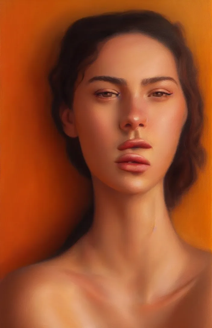 Image similar to a face portrait of a beautiful girl enjoying the warm sunlight, cuban setting, warm colors, soft lighting, atmospheric, cinematic, moody, in the style of diego koi, gina heyer, luiz escanuela, art by alyssa monk, hyperrealism, rule of thirds, oil on canvas, 8 k