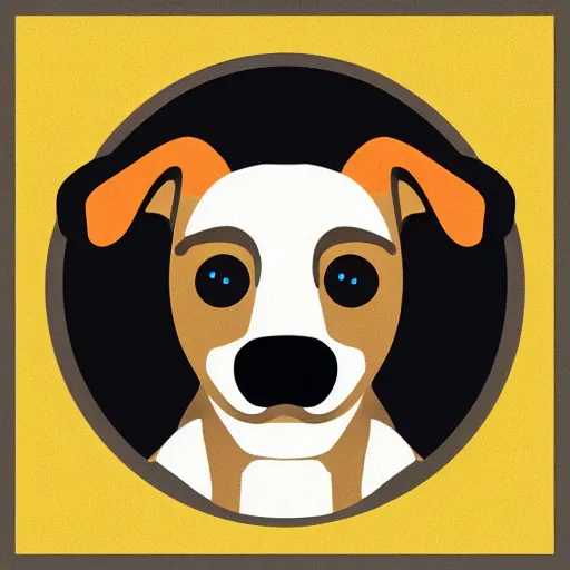 Prompt: icon of happy dog stylized minimalist from behance, ios, by william - adolphe bouguereau