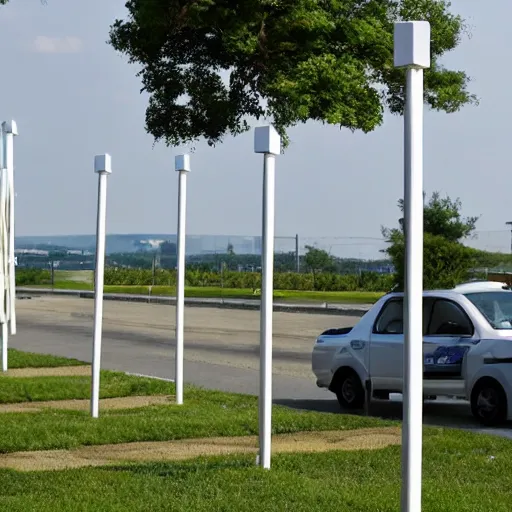 Image similar to 4g cellular antennas arrayed on posts