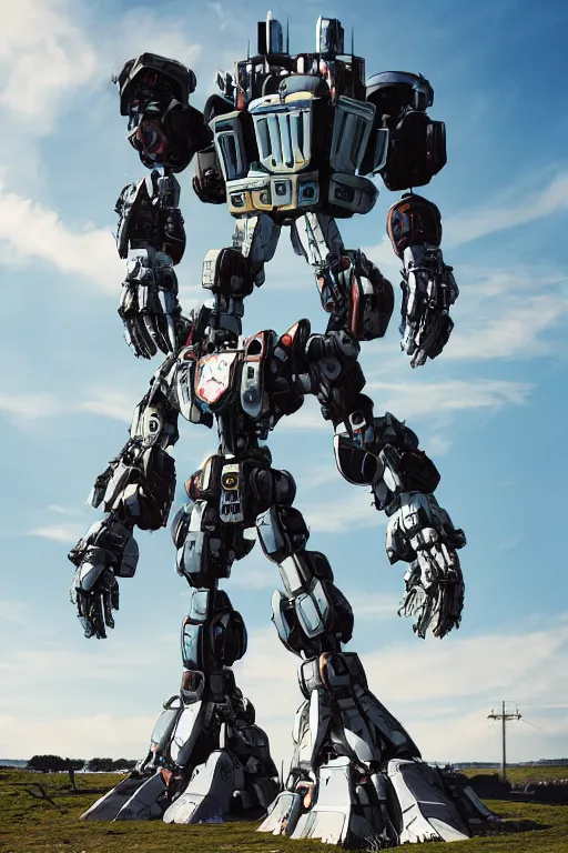 Prompt: photo of a giant mech