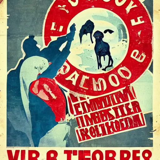 Prompt: vintage propaganda style poster that promotes the closing of slaughterhouses and freedom for animals