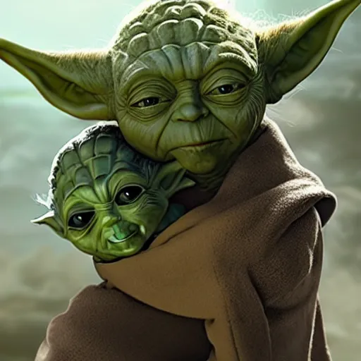 Luke carrying Yoda on his shoulders | Stable Diffusion | OpenArt