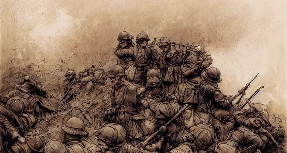 Prompt: (((((a muddy WWI trench))))) by Jean-Baptiste Monge!!!!!!!!!!!!!!!!!!!!!!!!!!!