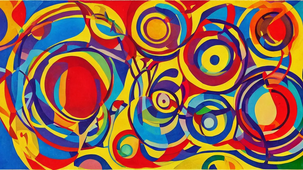 Prompt: orphism artwork of circles