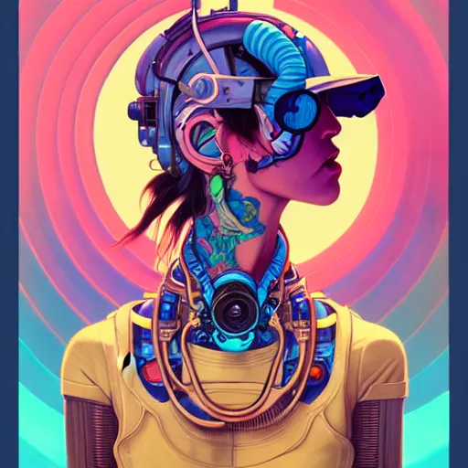 Image similar to high quality high detail portrait of a diesel punk jinx in an alien world, tristan eaton, victo ngai, artgerm, rhads, ross draws, hyperrealism, intricate detailed, alphonse mucha, 8 k, sci - fi, pastel colors, artstation,