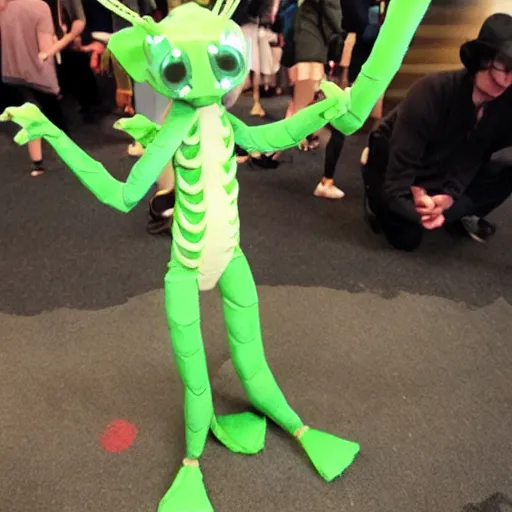 Image similar to praying mantis fursona at a furry convention