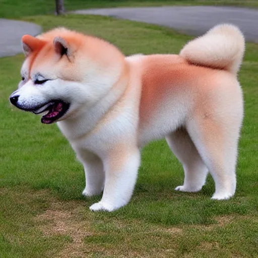 Prompt: an akita inu shaped like a heart