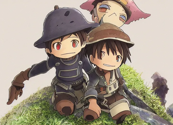 Prompt: riko and reg from made in abyss