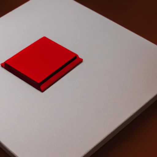 Image similar to close photograph of a cd cover with a small red rectangle on its side