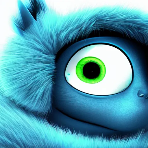 Prompt: close up portrait of a cute fluffy alien with huge reflective eyes :: fur, lots of fur, fluffy, adorable, cel shading, toon shading, disney, pixar, dreamworks, disney animation style, pixar animation style, dreamworks animation style, muted colors, dull colors, pastel colors, lots of colors, colorful