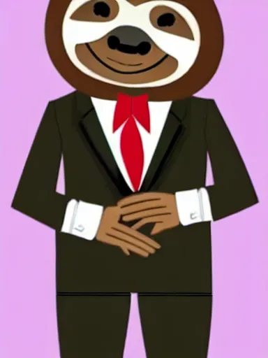 Prompt: anthropomorphic sloth in men's formalwear