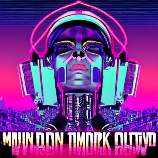 Image similar to mindblown synthwave cyberpunk