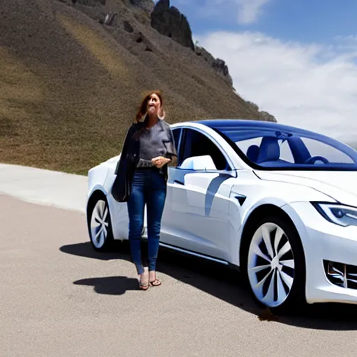 Image similar to advertising for the next model tesla