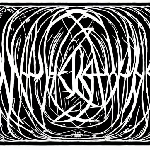 Image similar to black metal band font, unreadable, looks like varicose veins, symmetrical, mirror