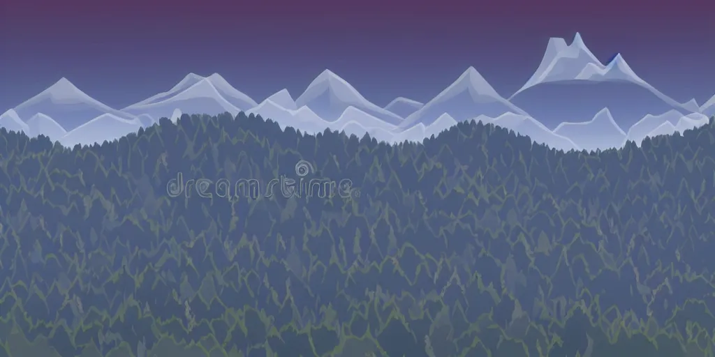 Image similar to Vector illustration of a beautiful dark blue mountain landscape with fog and forest. sunrise and sunset in the mountains